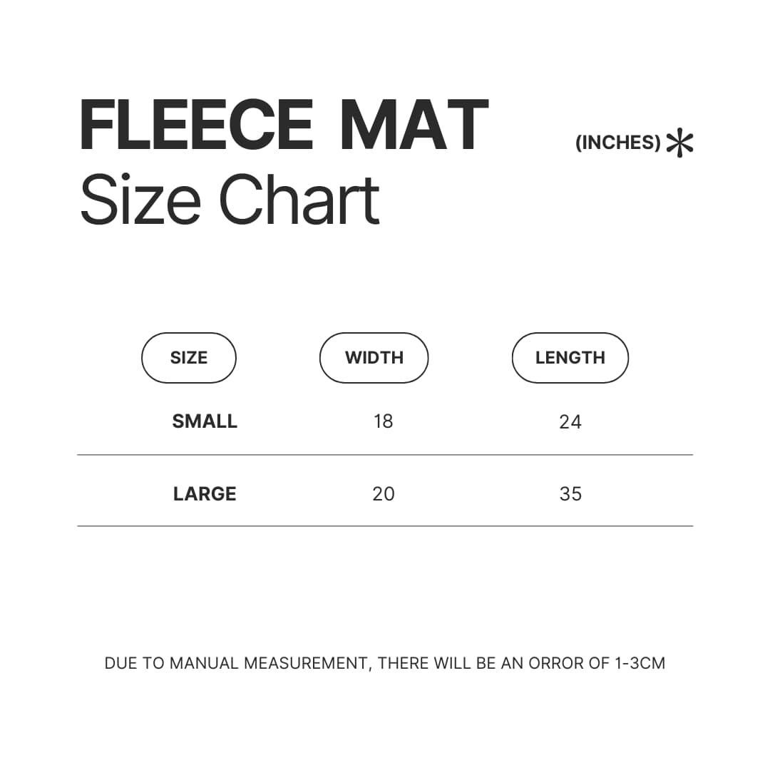 Fleece Mat Size Chart - Sade Merch