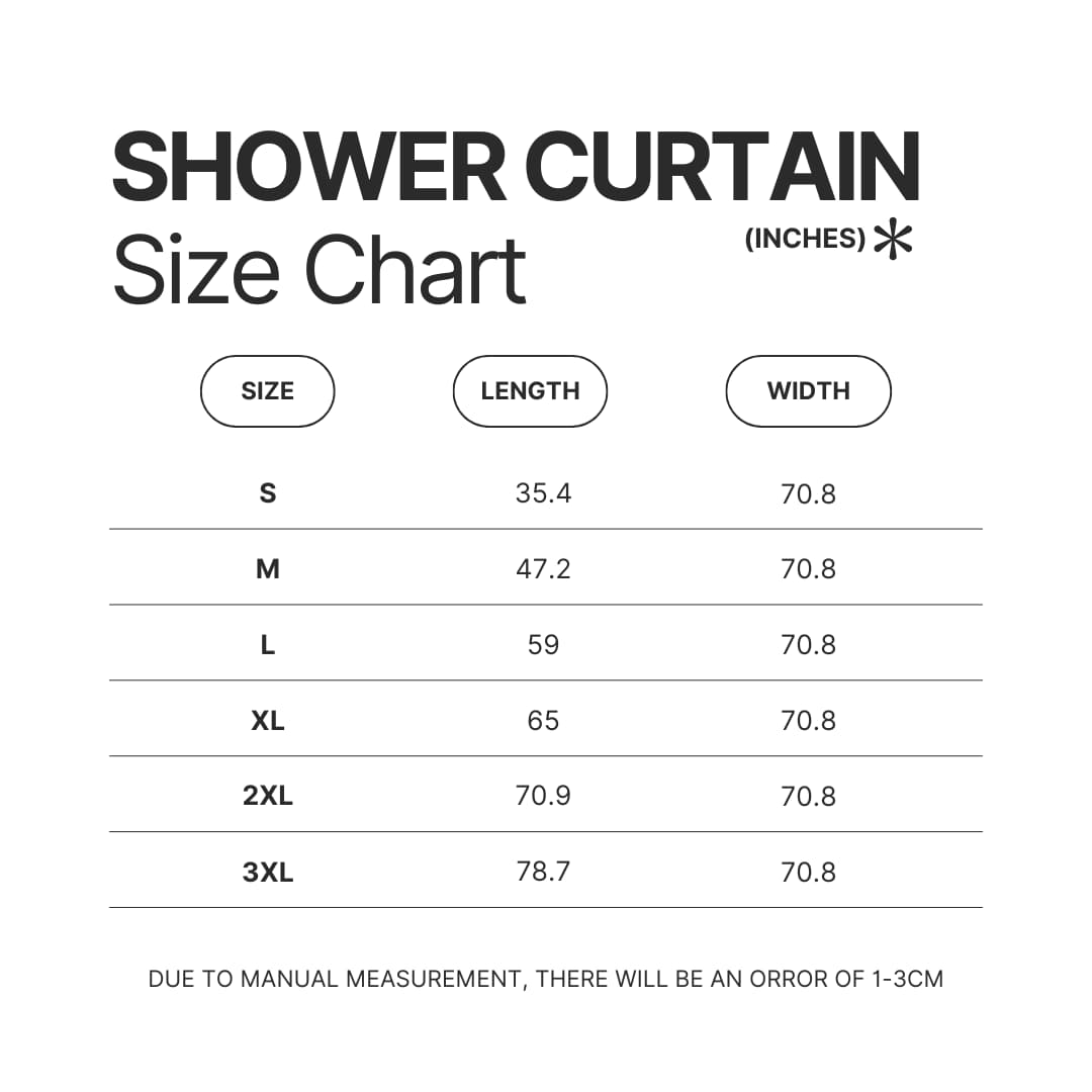 Shower Curtain Size Chart - Sade Merch