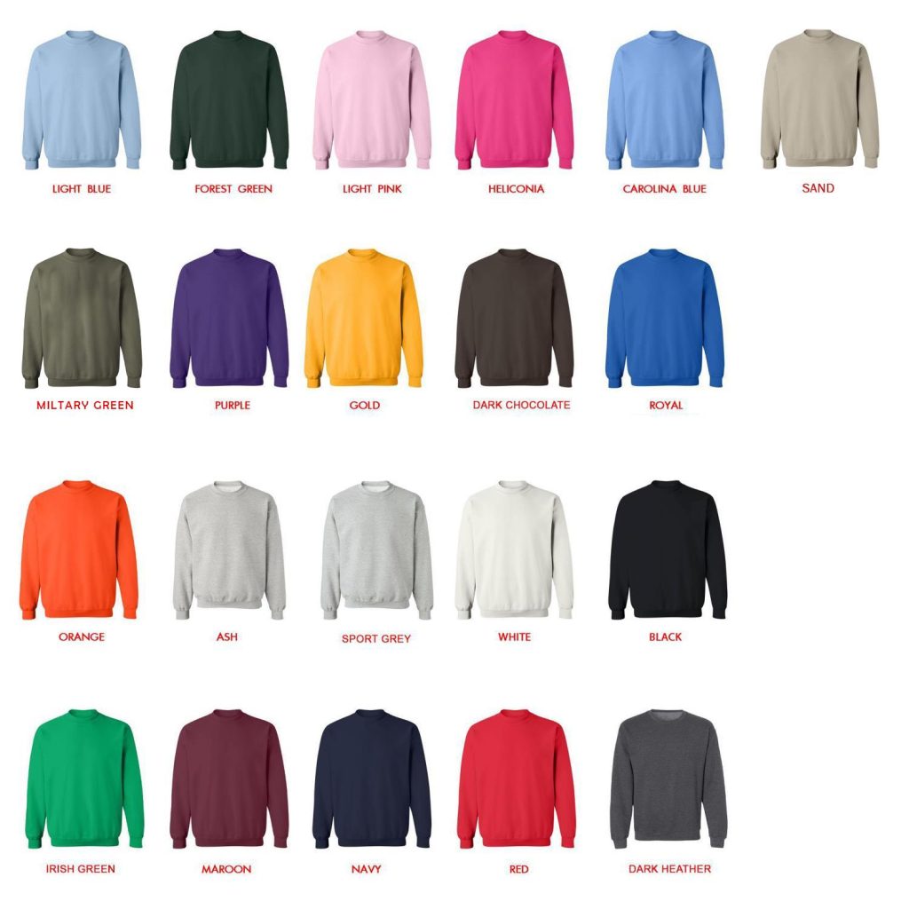 sweatshirt color chart - Sade Merch